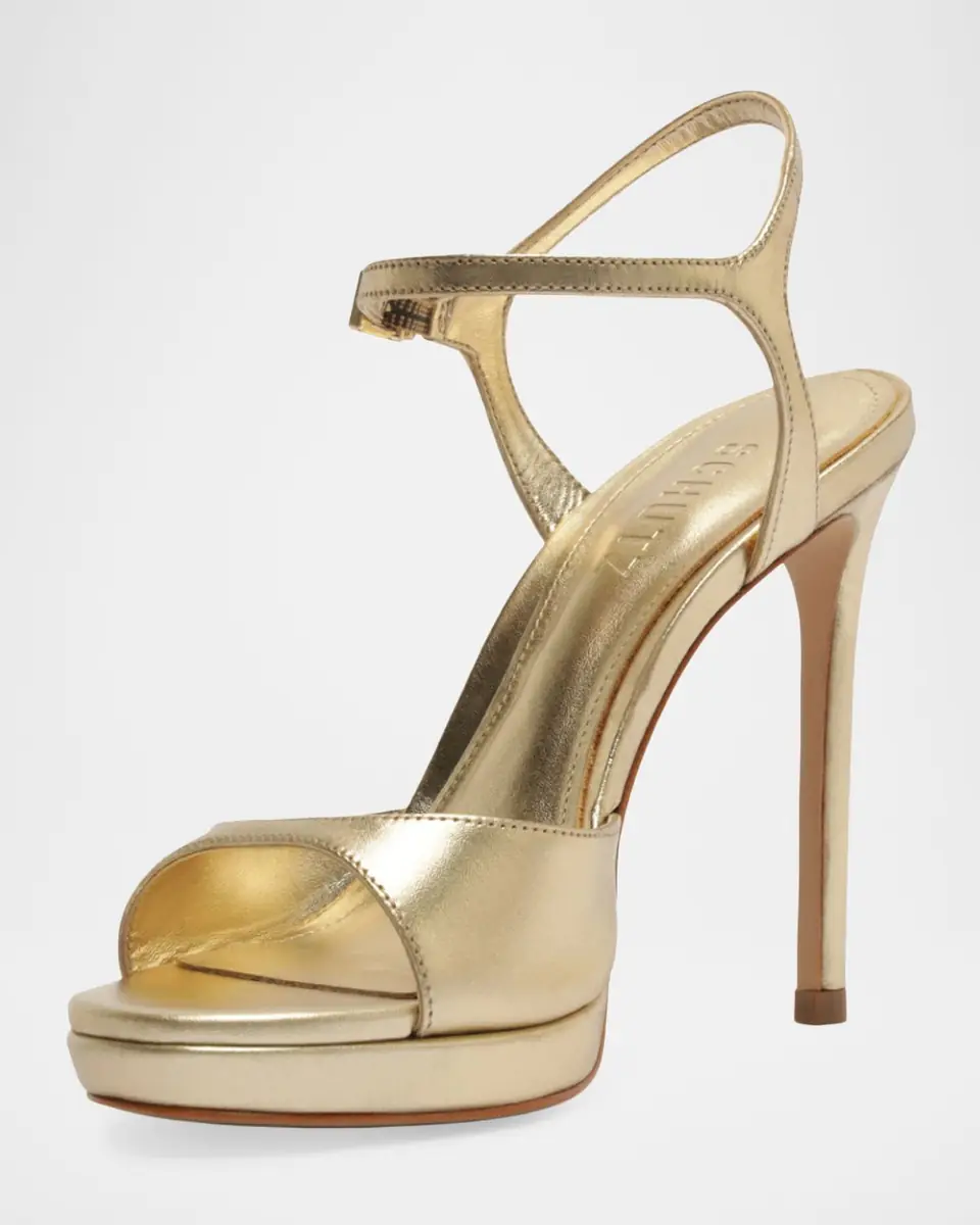 Schutz Scarlett Metallic Leather Platform Sandals | Thumbnail 3