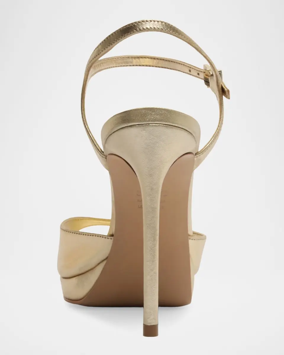 Schutz Scarlett Metallic Leather Platform Sandals | Thumbnail 4