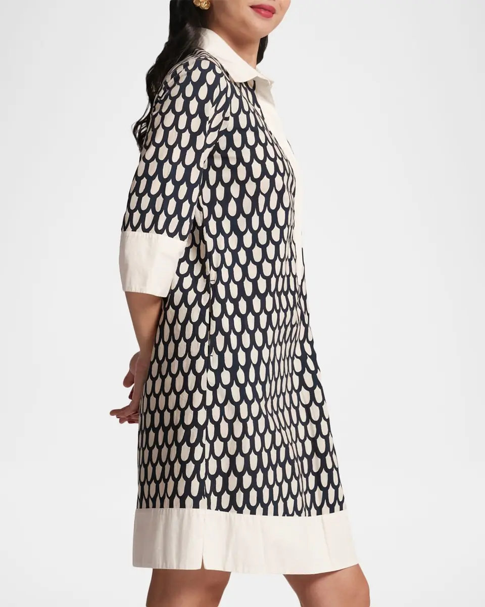 Frances Valentine Tracey Loop-Print Cotton Mini Dress | Thumbnail 3 Frances Valentine Tracey Loop-Print Cotton Mini Dress | Thumbnail 3