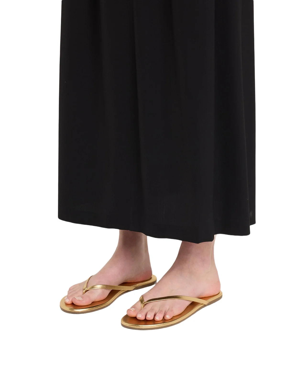Lily Metallic Leather Flat Thong Sandals