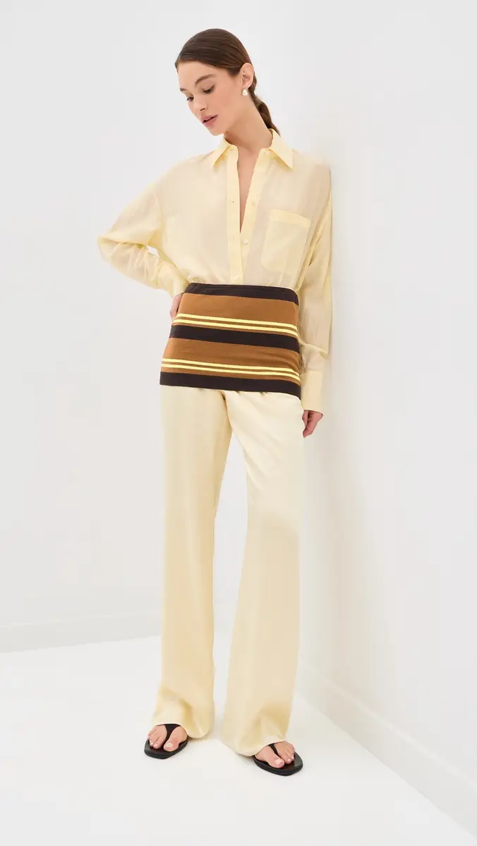 Tibi Super Fine Gauge Striped Perfect Tube Top Brown ulti | Thumbnail 6 Tibi Super Fine Gauge Striped Perfect Tube Top Brown ulti | Thumbnail 6