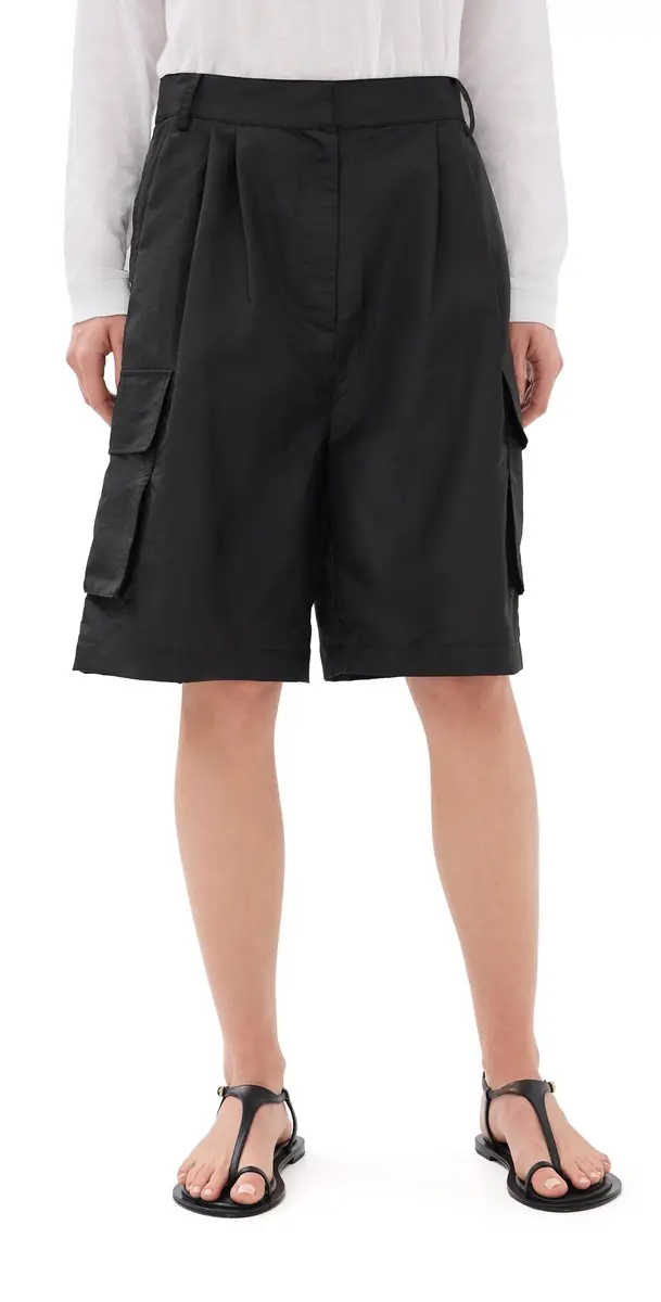 Tibi Crispy Nylon Stella Shorts Black | Image 1 Tibi Crispy Nylon Stella Shorts Black | Image 1