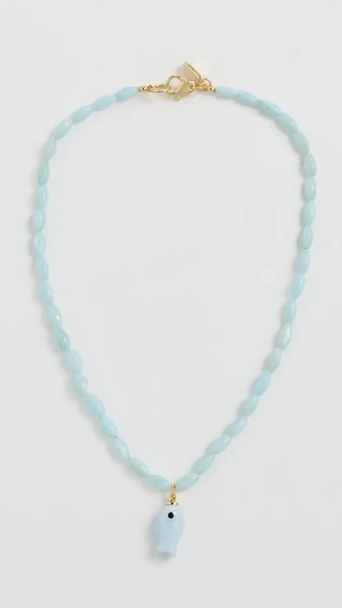 Logan Tay Light Blue Beaded Fish Necklace | Thumbnail 2