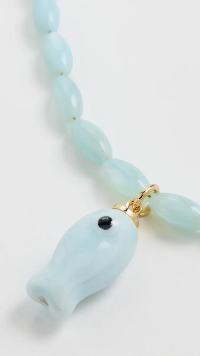 Logan Tay Light Blue Beaded Fish Necklace | Thumbnail 4