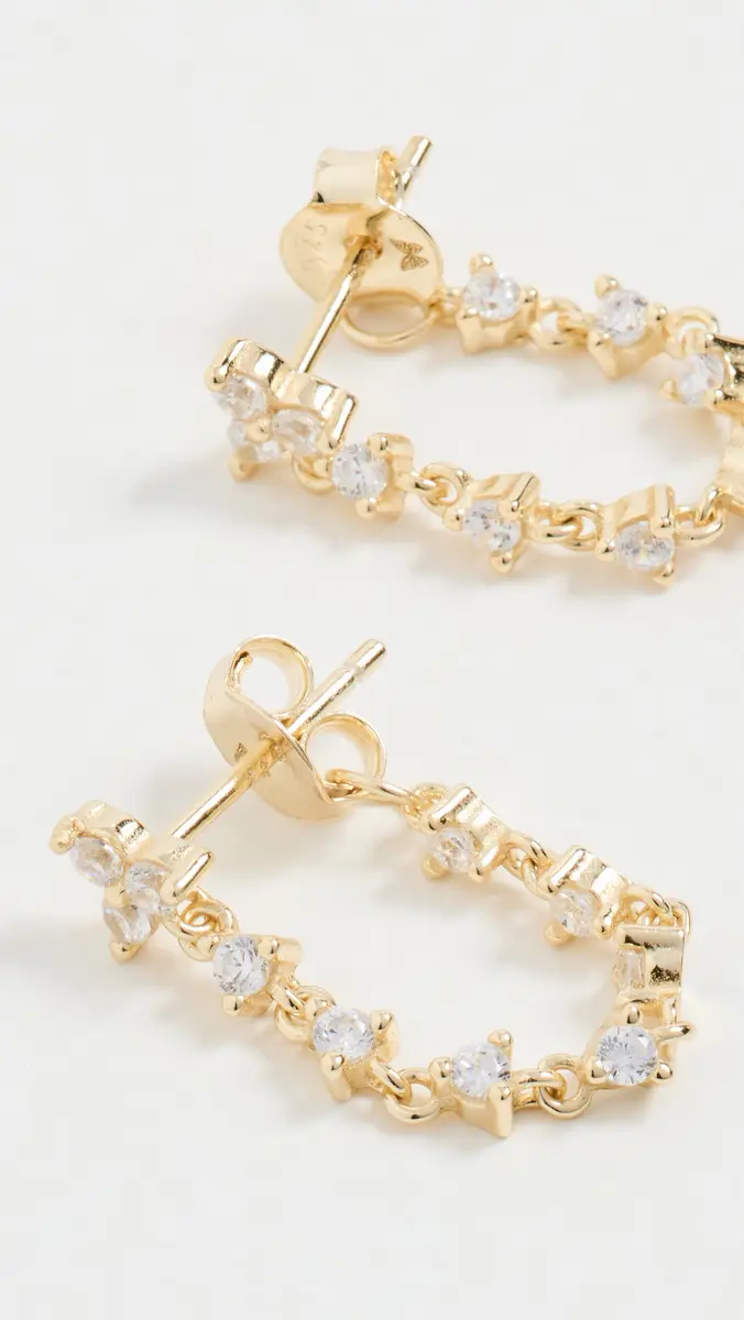 By Adina Eden Trio Cluster Cz Front Back Drop Stud Earrings | Thumbnail 2