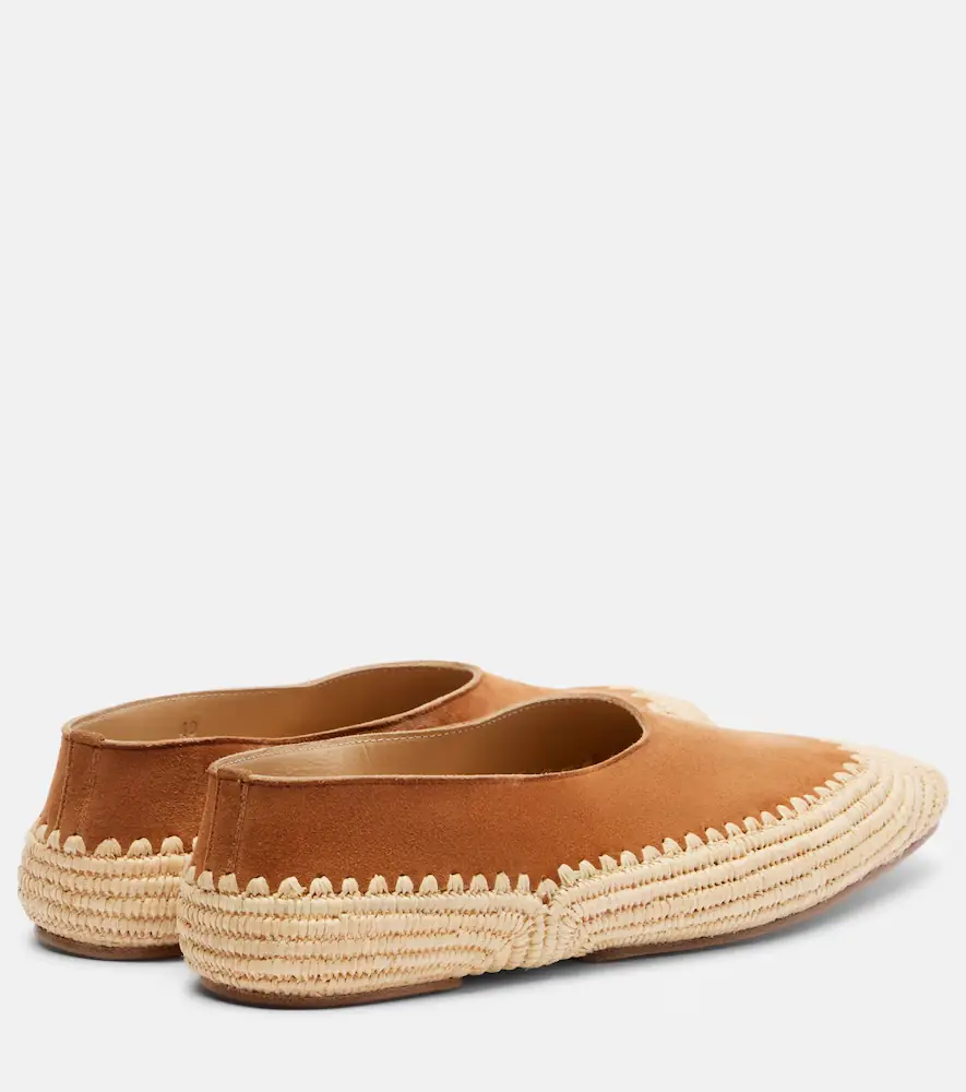 Gabriela Hearst Strength crochet raffia-trimmed suede flats | Thumbnail 2 Gabriela Hearst Strength crochet raffia-trimmed suede flats | Thumbnail 2