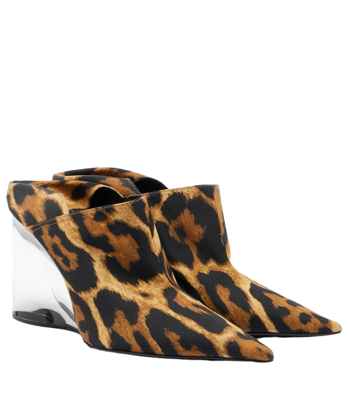 Alaïa Alaïa Invisible animal-print twill wedge mules