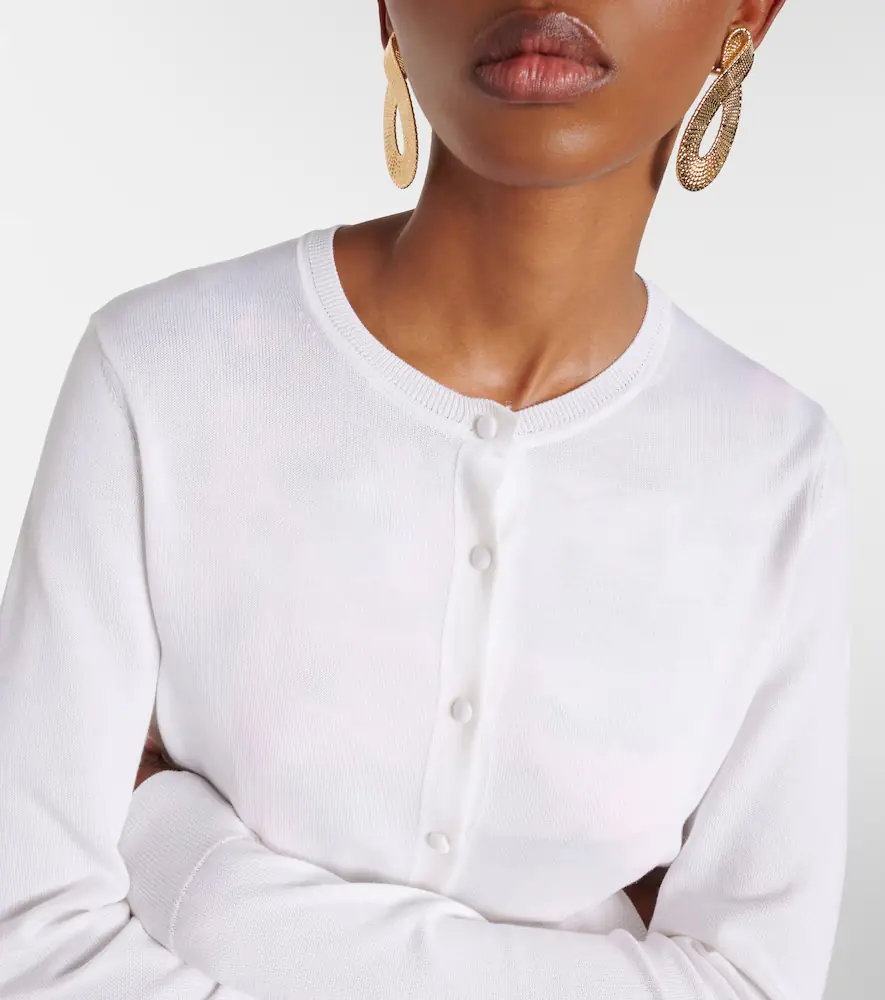 Carolina Herrera Cropped silk and cotton cardigan | Thumbnail 6 Carolina Herrera Cropped silk and cotton cardigan | Thumbnail 6