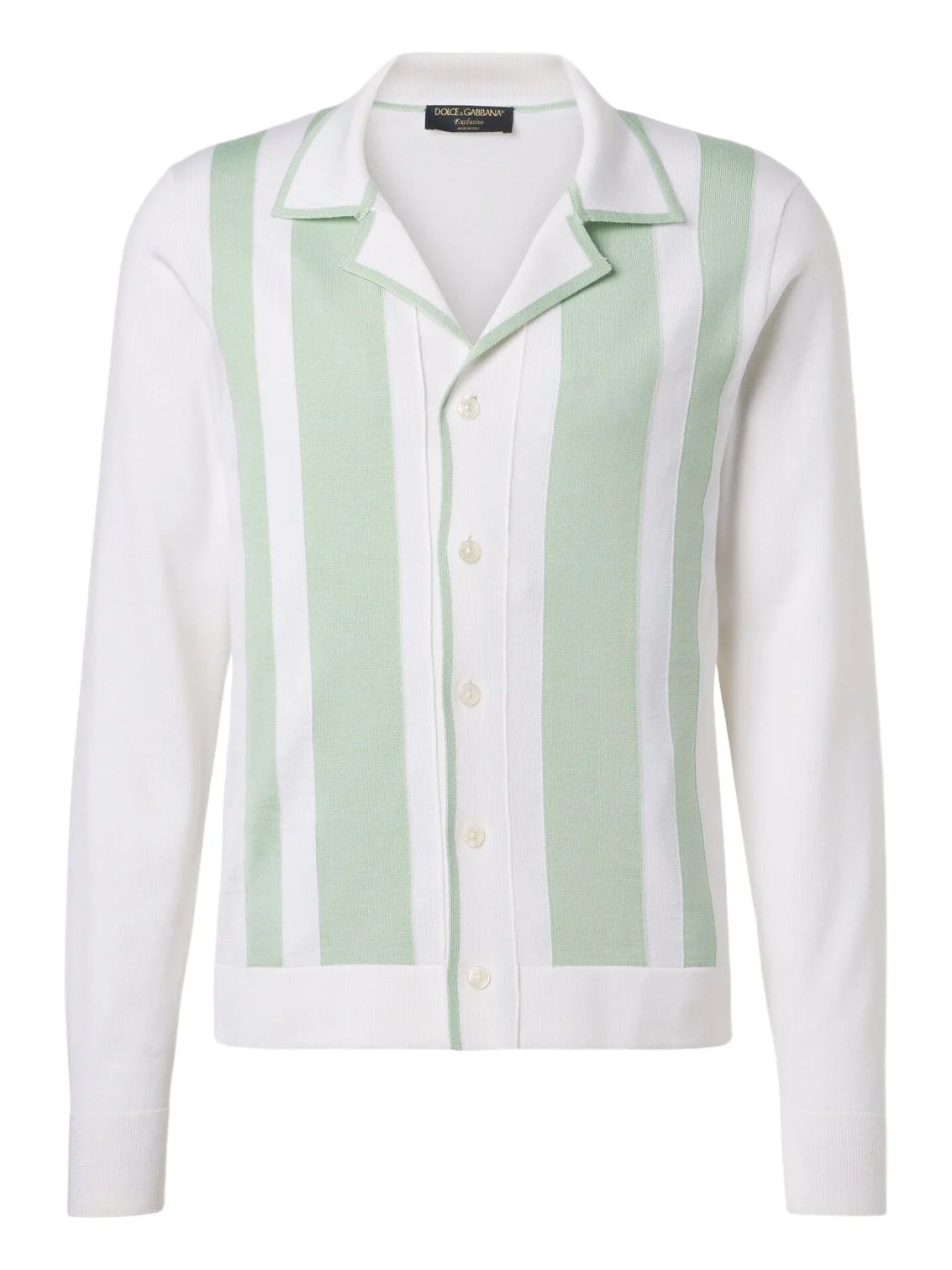 Striped wool and silk shirt