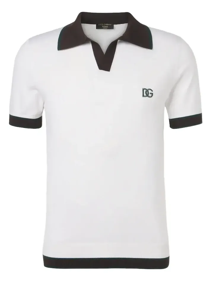 DG wool and silk polo shirt DG wool and silk polo shirt