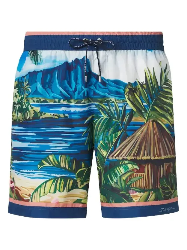 Dolce & Gabbana Printed swim trunks
