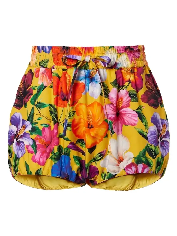 Floral cotton shorts