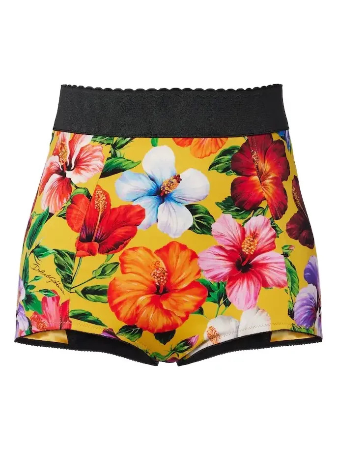 Floral silk-blend shorts