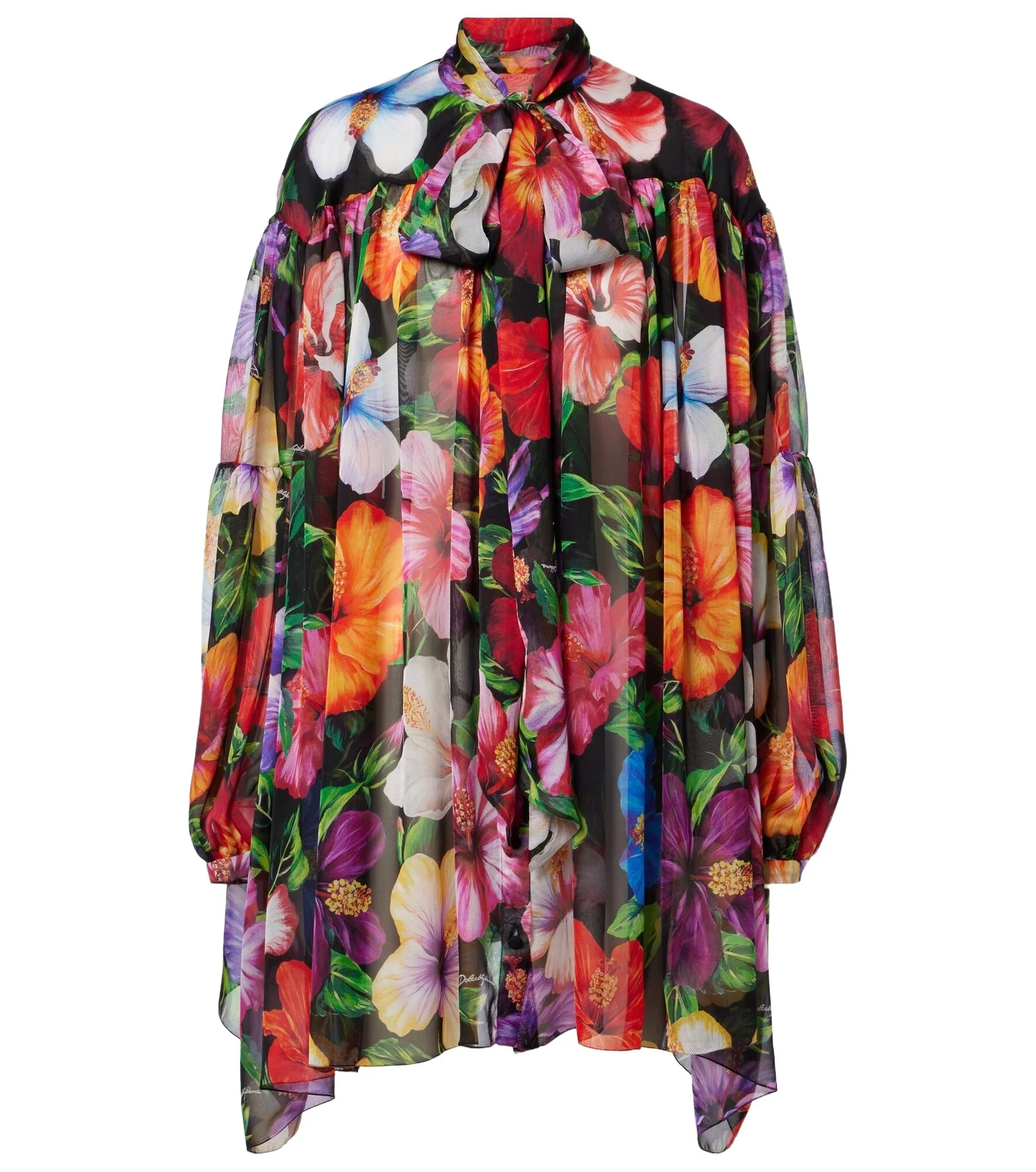 Floral silk chiffon blouse Floral silk chiffon blouse