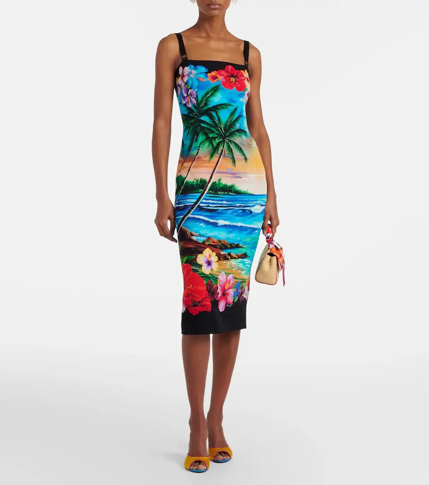 Dolce & Gabbana Printed silk-blend midi dress | Thumbnail 4 Dolce & Gabbana Printed silk-blend midi dress | Thumbnail 4