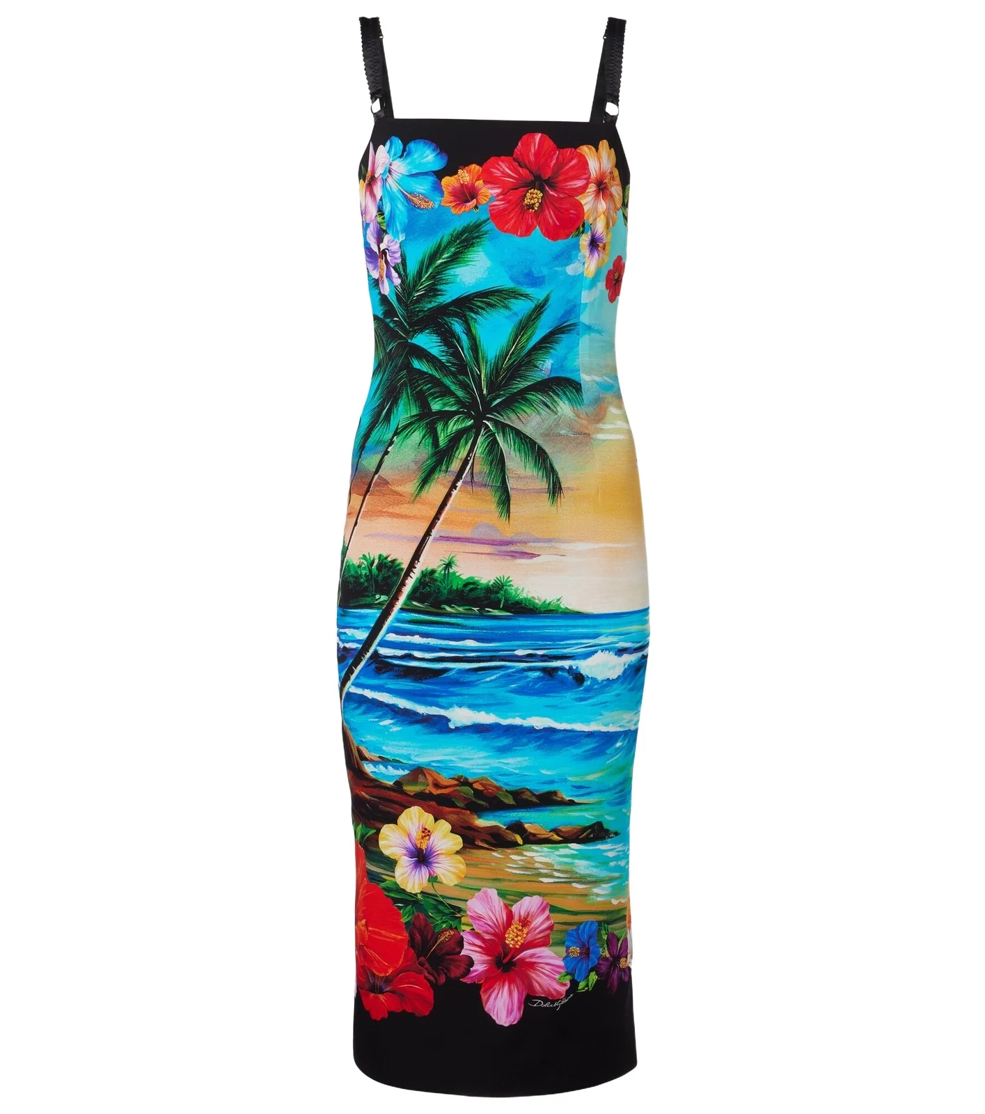 Printed silk-blend midi dress