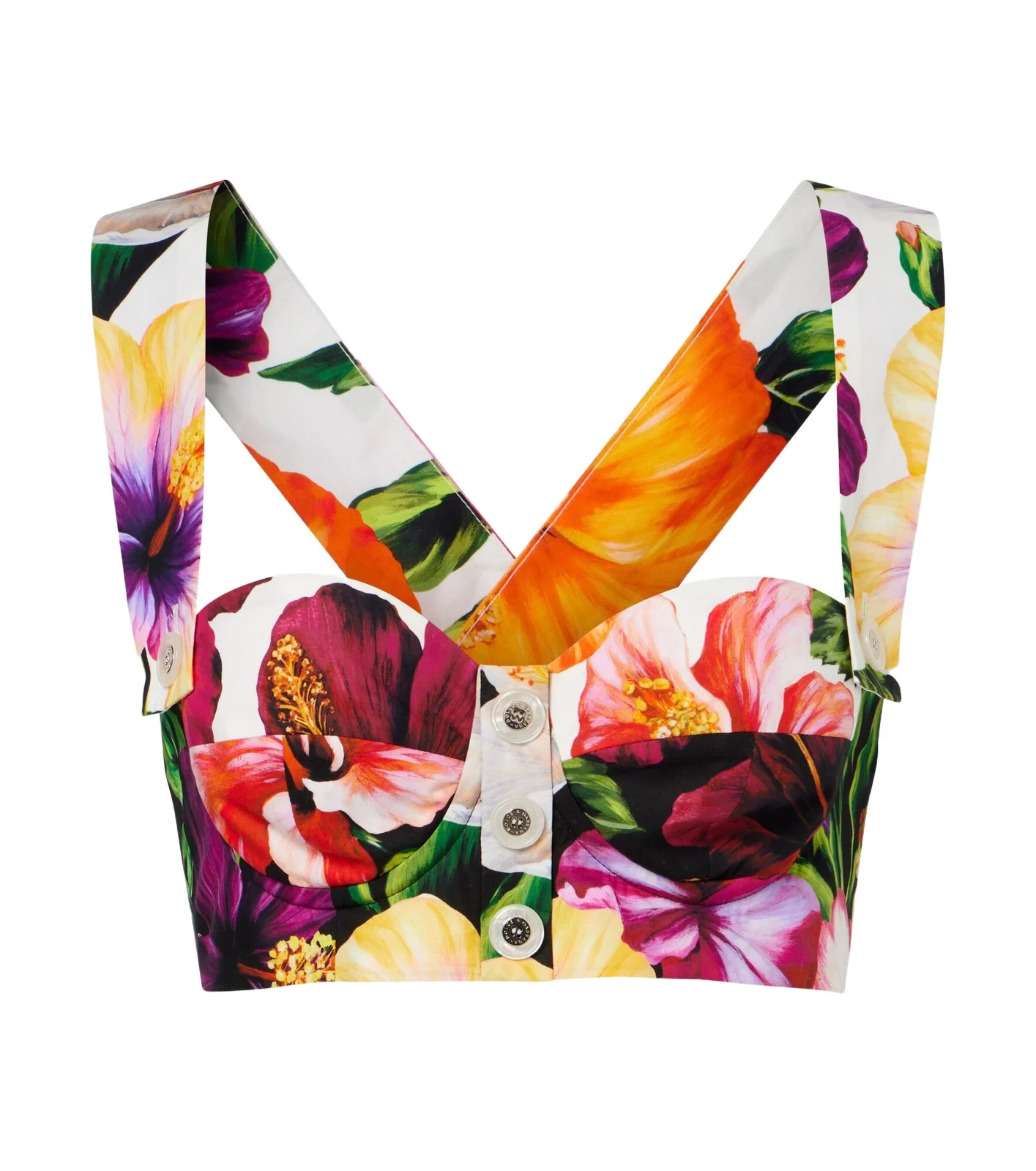 Floral cotton crop top