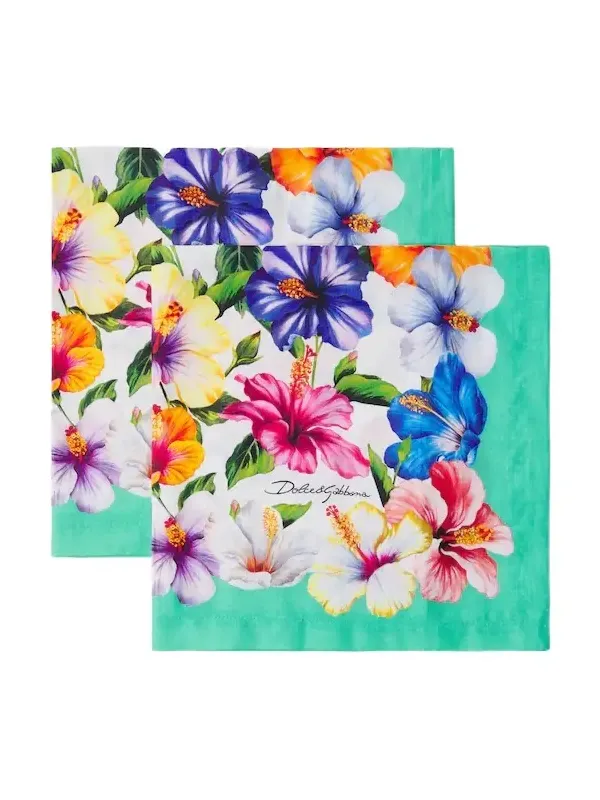 Dolce & Gabbana Casa Set of 2 floral linen napkins