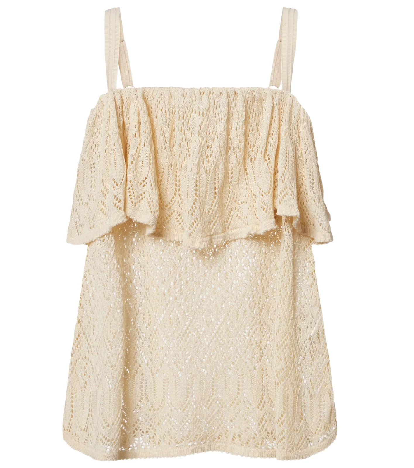 Zimmermann Mahon knitted ruffled lace top