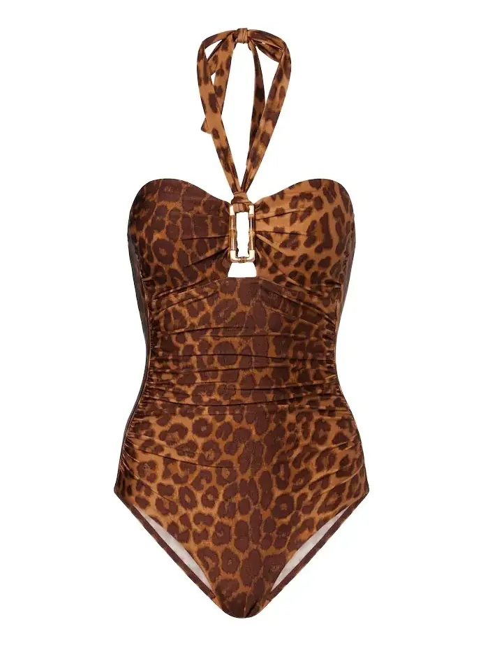 Mahon leopard-print halterneck swimsuit Mahon leopard-print halterneck swimsuit