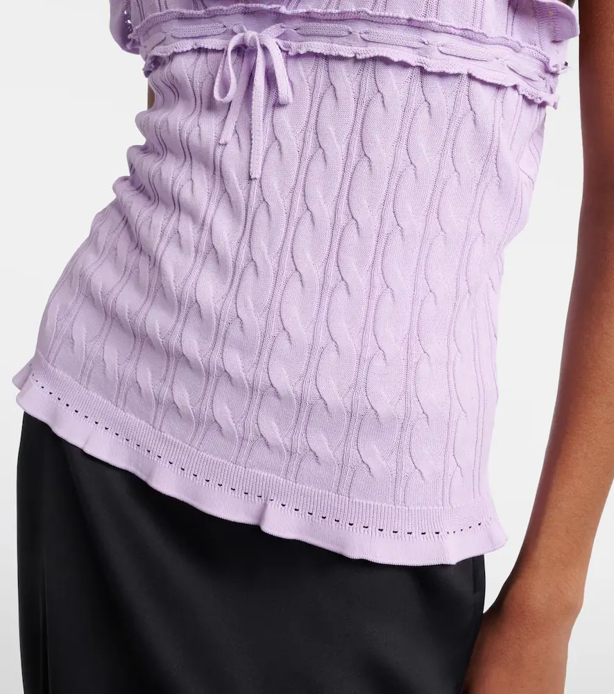 Gucci Ruffled cable-knit top | Thumbnail 3 Gucci Ruffled cable-knit top | Thumbnail 3