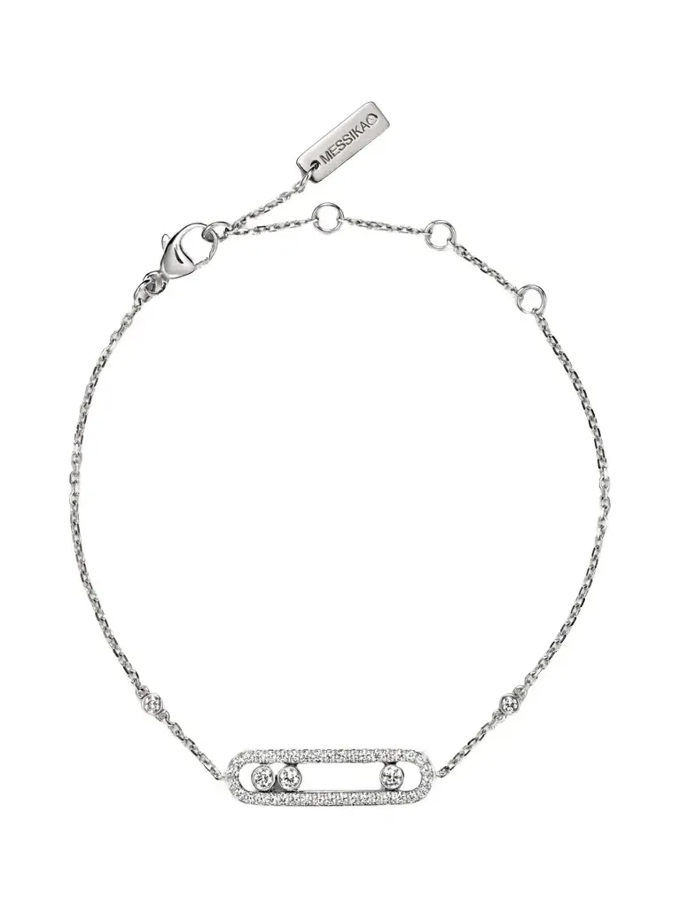 Baby Move 18kt white gold bracelet with diamonds