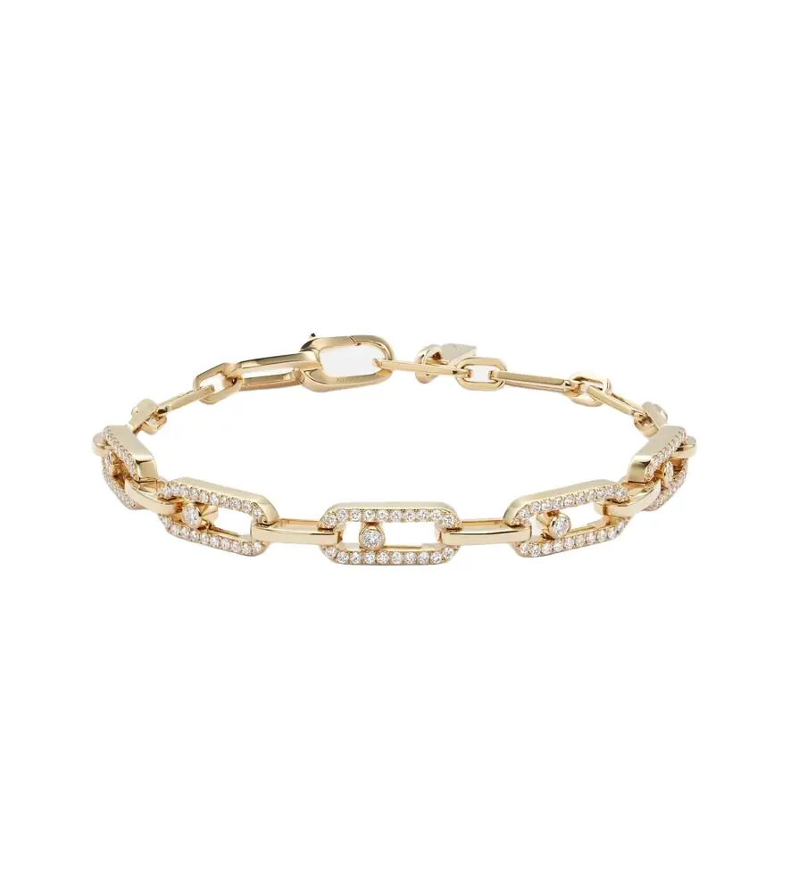 Move Link 18kt gold bracelet with diamonds