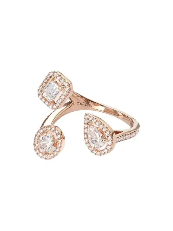 My Twin Trilogy 18kt rose gold ring with diamonds
