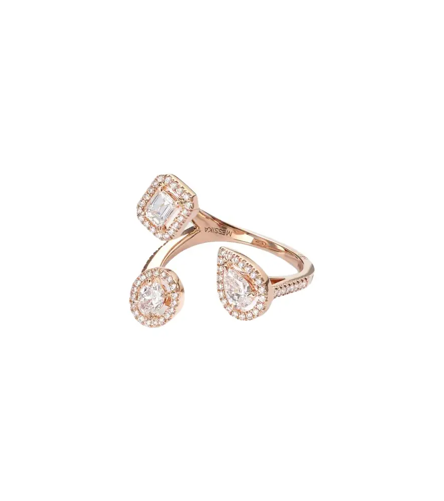 Messika My Twin Trilogy 18kt rose gold ring with diamonds | Image 1 Messika My Twin Trilogy 18kt rose gold ring with diamonds | Image 1