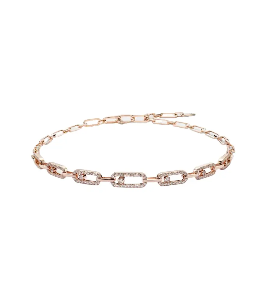 Messika Move Link 18kt rose gold choker with diamonds | Image 1 Messika Move Link 18kt rose gold choker with diamonds | Image 1