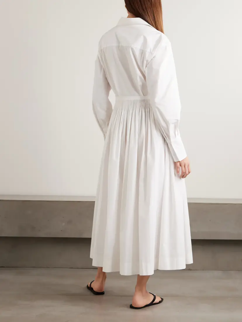 Joseph Kathe Gathered Cotton-poplin Midi Dress | Thumbnail 3 Joseph Kathe Gathered Cotton-poplin Midi Dress | Thumbnail 3