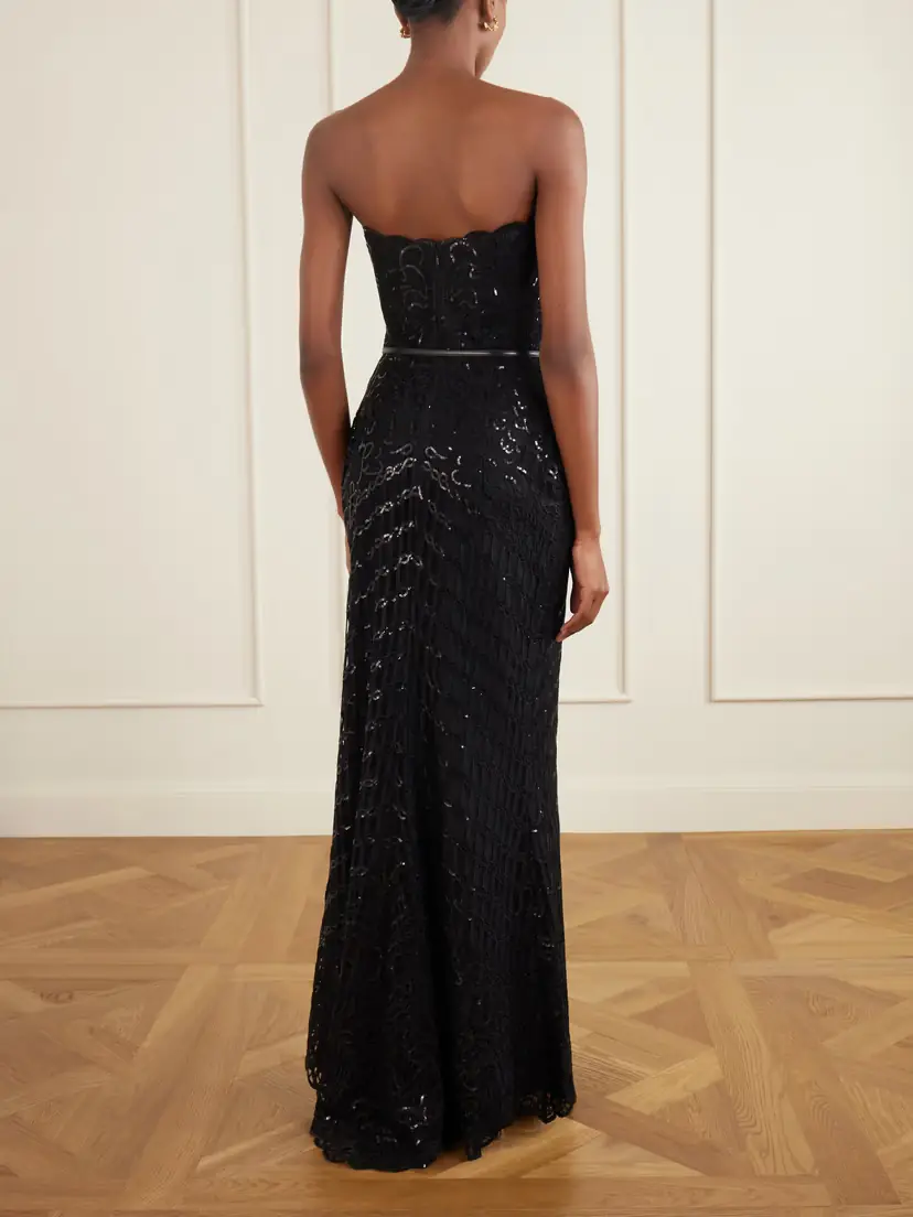 Elie Saab Strapless Sequined Silk And Ramie-blend Tulle Gown | Thumbnail 3 Elie Saab Strapless Sequined Silk And Ramie-blend Tulle Gown | Thumbnail 3