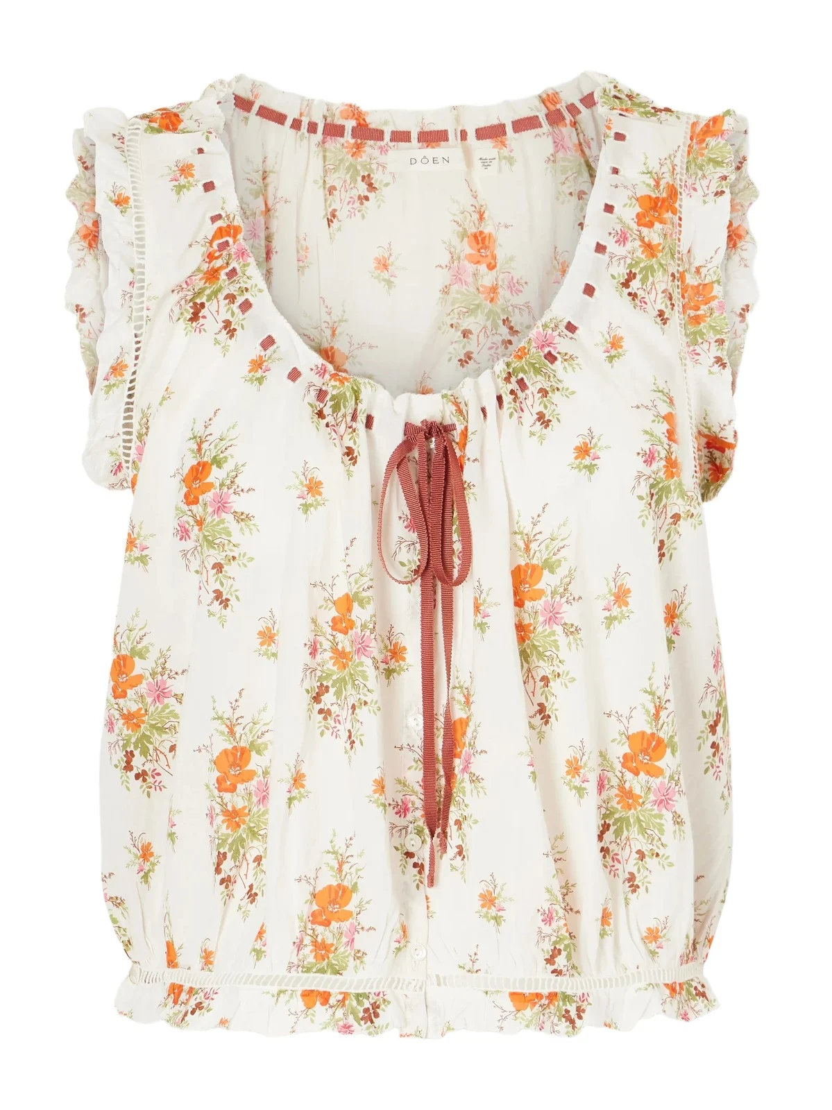 Traveler Embroidered Floral-print Organic Cotton Blouse Traveler Embroidered Floral-print Organic Cotton Blouse