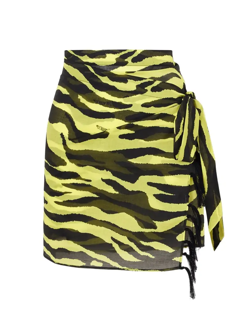 The Attico Tasseled Zebra-print Cotton-voile Pareo | Image 1 The Attico Tasseled Zebra-print Cotton-voile Pareo | Image 1
