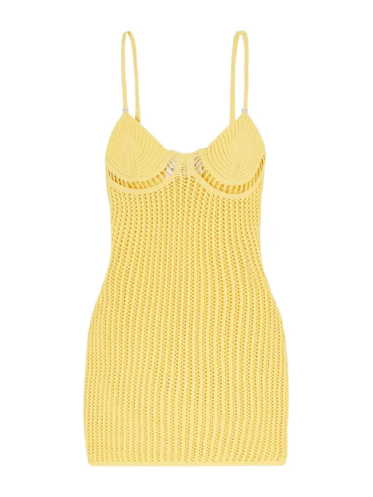 The Attico Crocheted Cotton-blend Mini Dress | Image 1 The Attico Crocheted Cotton-blend Mini Dress | Image 1