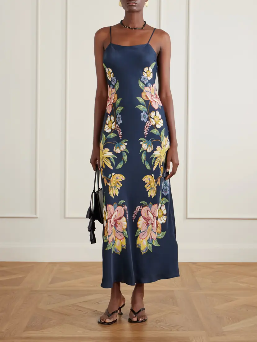 Farm Rio Maira Floral-print Satin Maxi Dress | Thumbnail 2