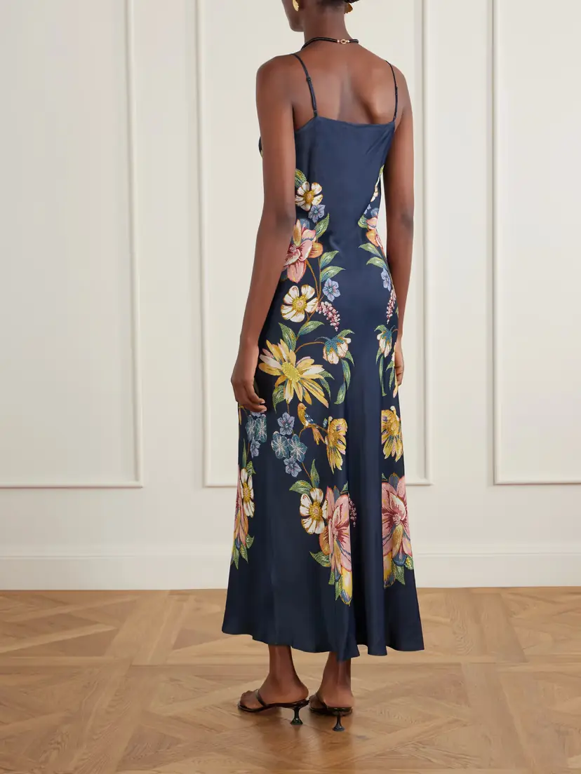 Farm Rio Maira Floral-print Satin Maxi Dress | Thumbnail 3