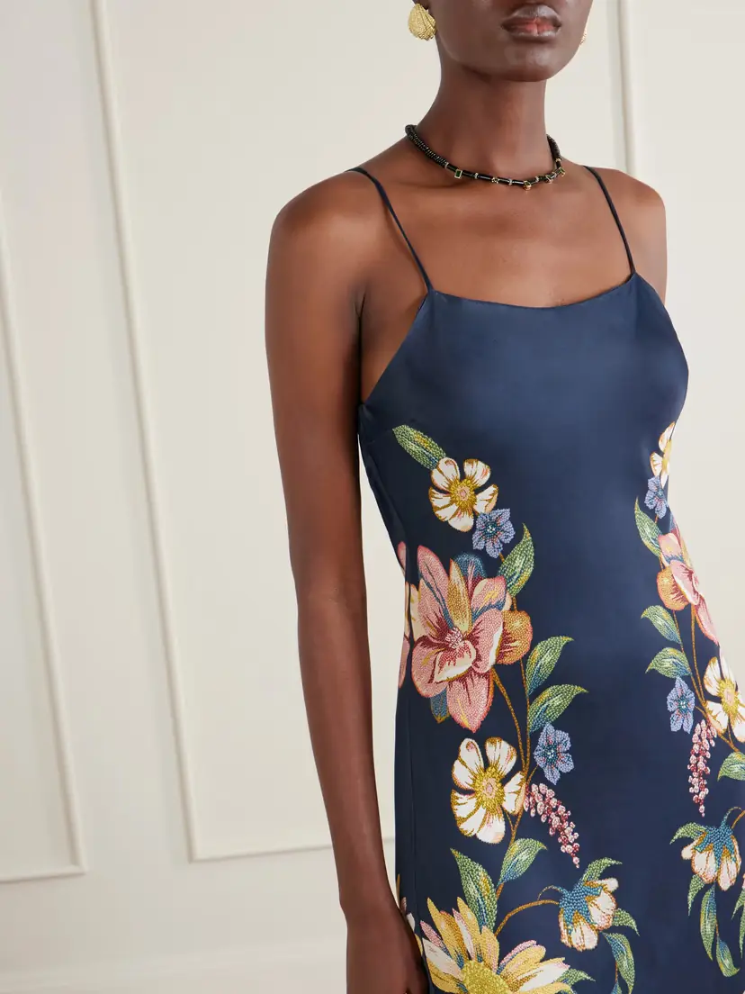Farm Rio Maira Floral-print Satin Maxi Dress | Thumbnail 4