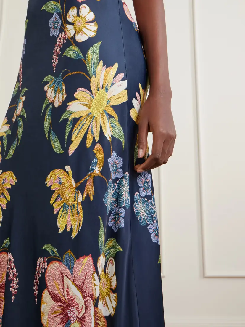 Farm Rio Maira Floral-print Satin Maxi Dress | Thumbnail 5