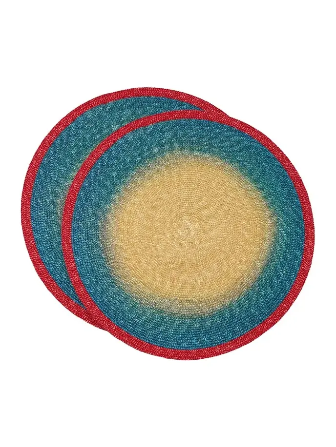 La DoubleJ Handpainted Sunset Placemats Set Of 2