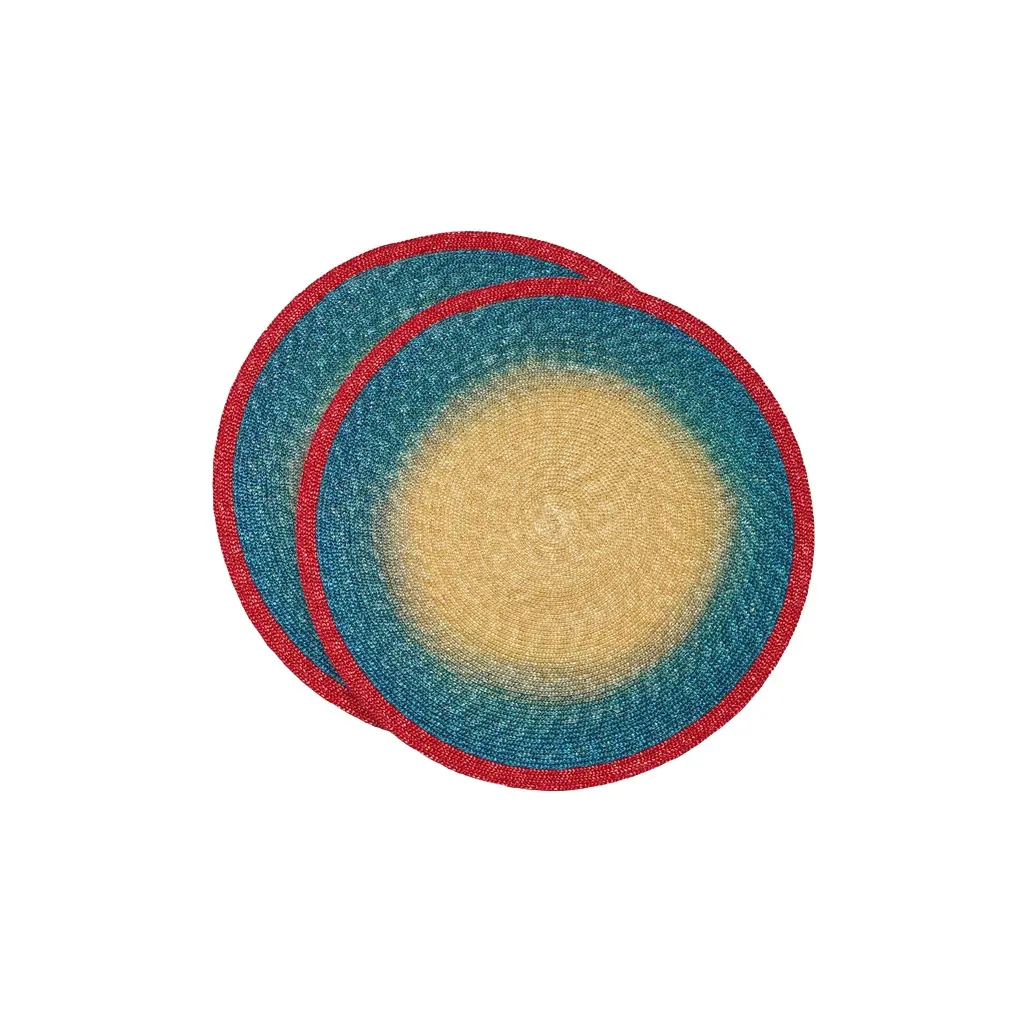 La DoubleJ Handpainted Sunset Placemats Set Of 2