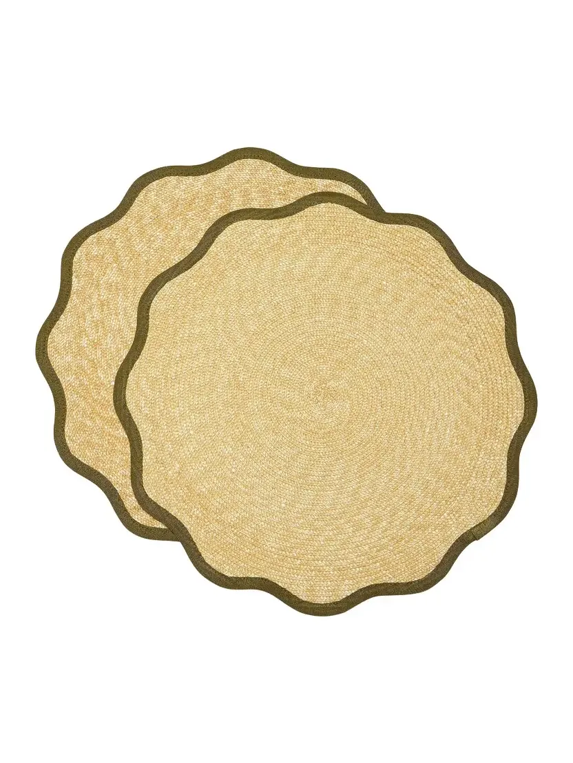 La DoubleJ Straw Cloud Placemats Set Of 2