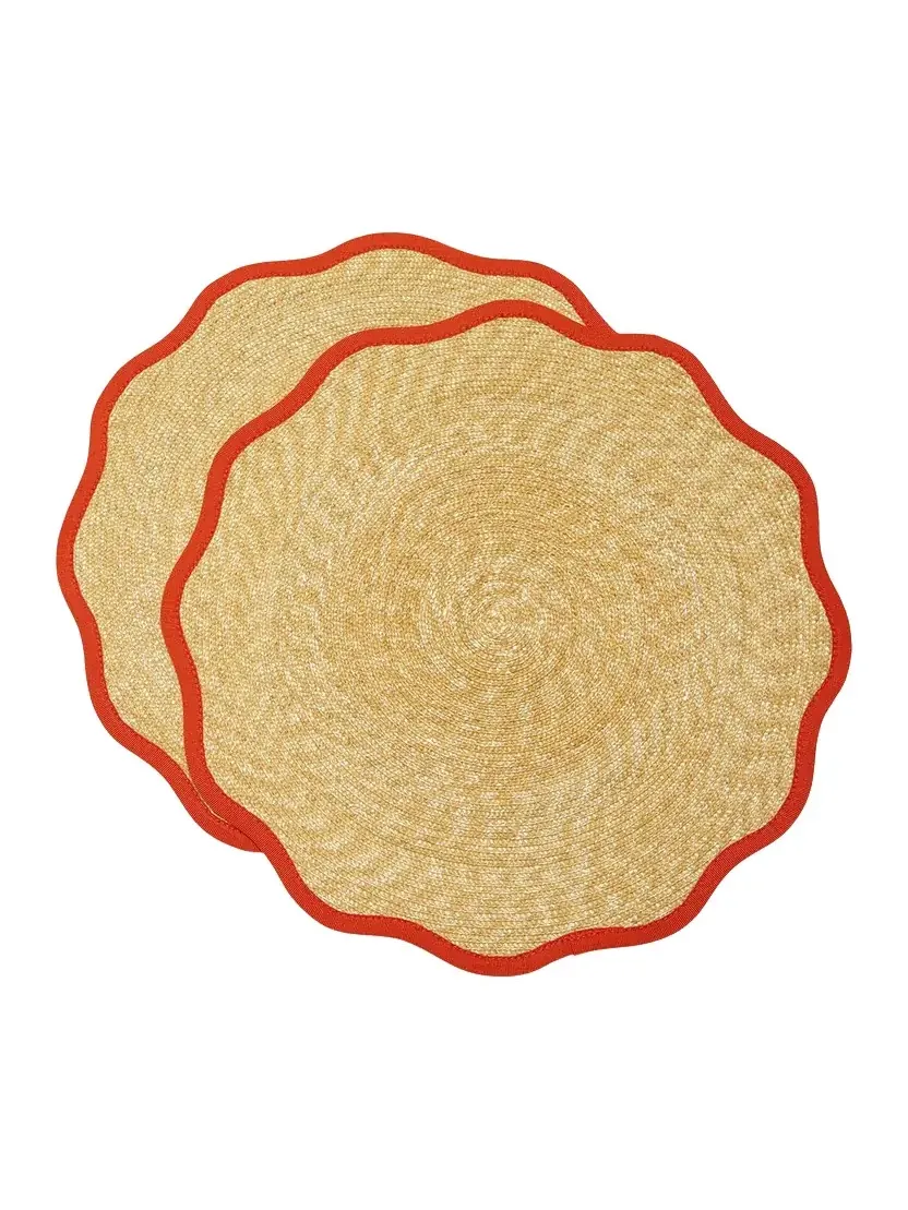 La DoubleJ Straw Cloud Placemats Set Of 2