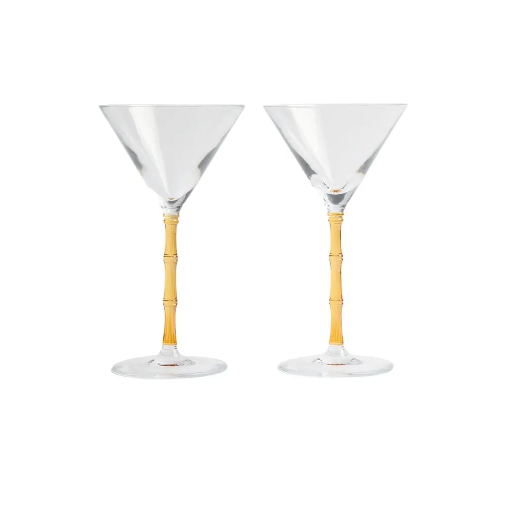La DoubleJ Bamboo Martini Glasses Set Of 2
