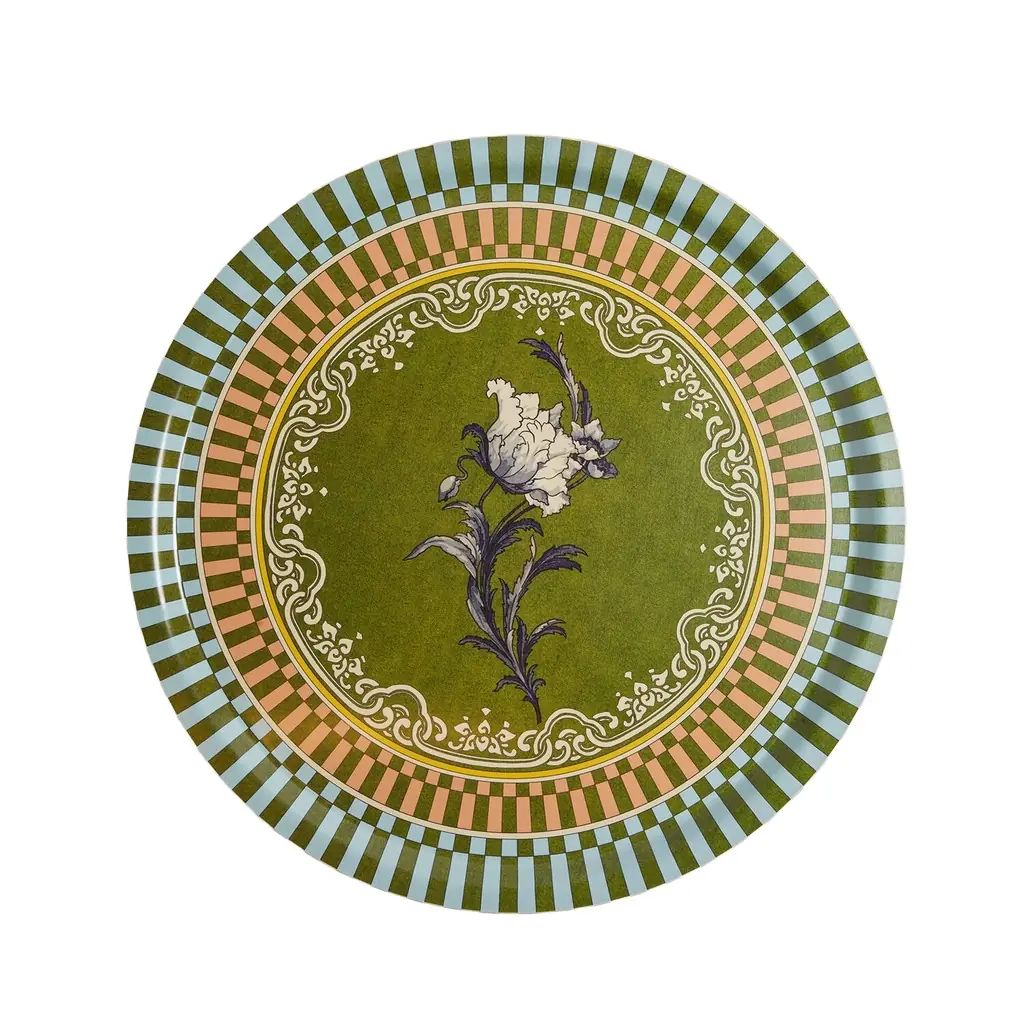 La DoubleJ Large Round Printed Tray