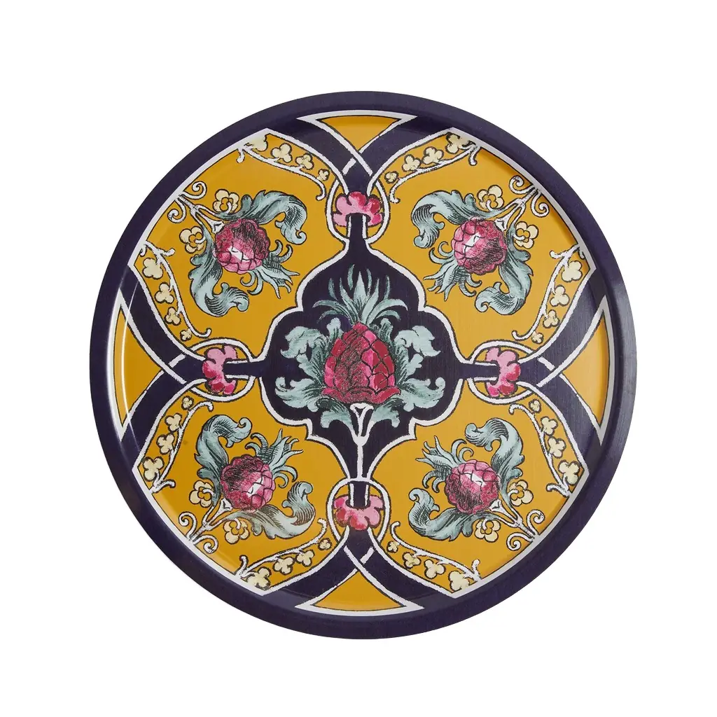 La DoubleJ Large Round Printed Tray