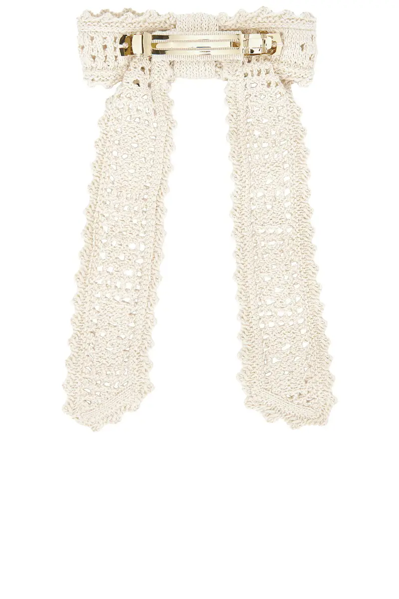Miu Miu Crochet Filet Bow Beret Hair Clip | Thumbnail 3