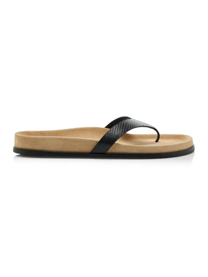 TOTEME Swift Lizard-Embossed Leather Sandals