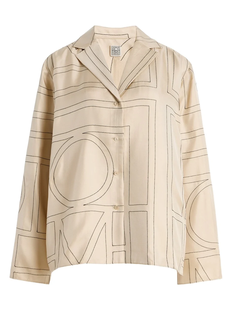 Classic Embroidered Silk Shirt Classic Embroidered Silk Shirt