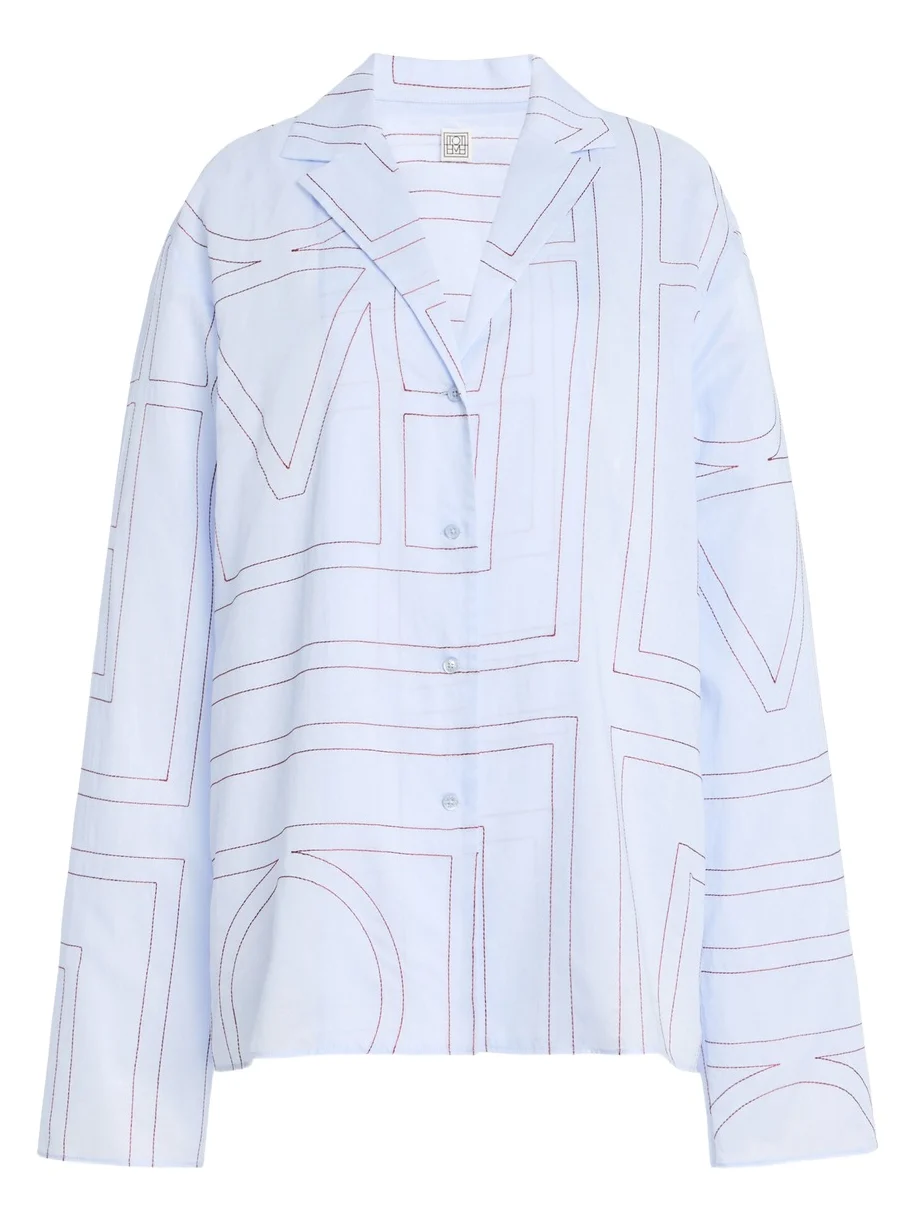 TOTEME Monogram Cotton-Blend PJ Top